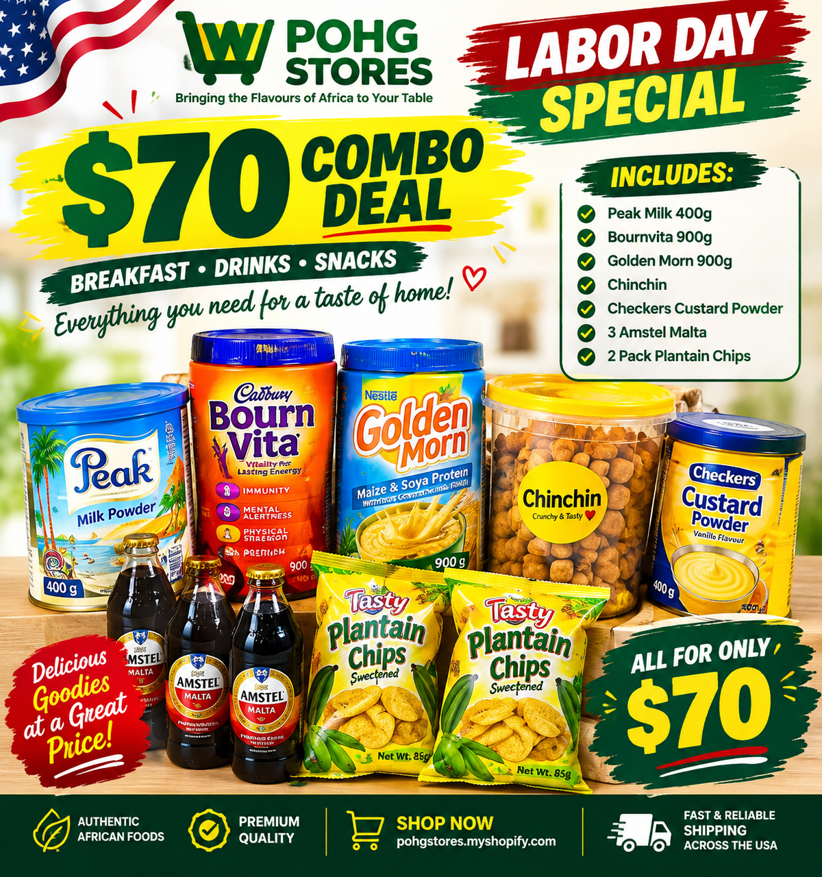 Labor Day Special Combo – Nigerian Breakfast & Snack Essentials
